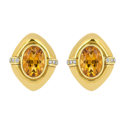 Earrings - Citrine And Diamond (1461I)