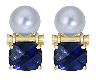 Repair - Earrings - Iolite and South Sea Pearl (15LM)