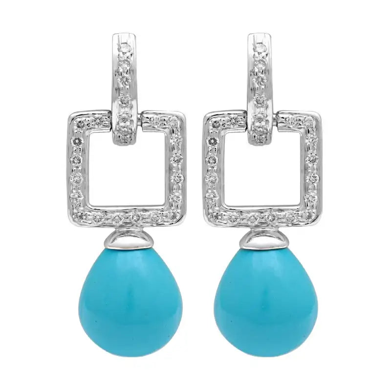 Earrings - Turquoise and Diamond | Singhvi Jewels
