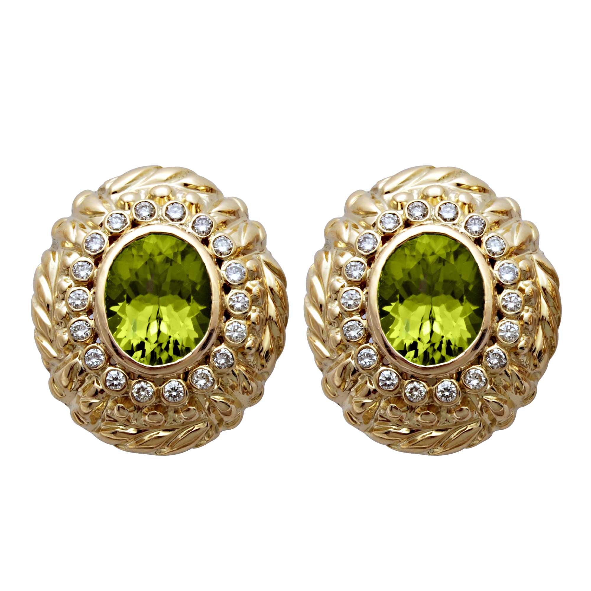 Earrings- Peridot And Diamond (1601F) | Singhvi Jewels