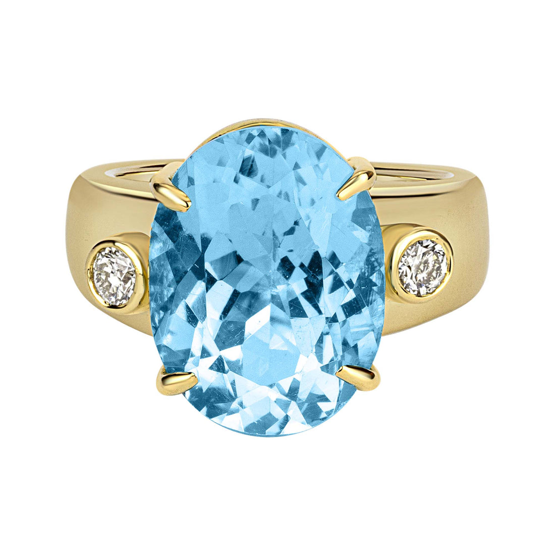 Ring - Blue Topaz And Diamond