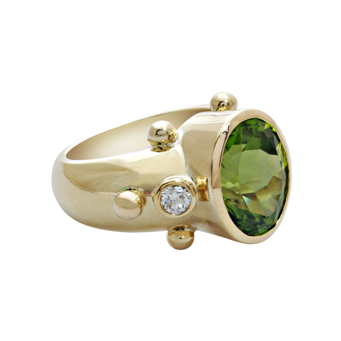 Ring - Peridot and Diamond | Singhvi Jewels