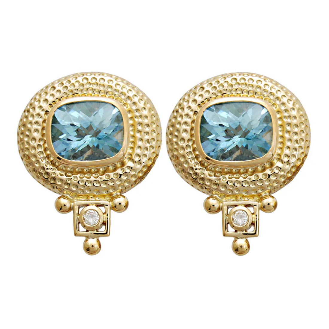 Earrings - Blue Topaz and Diamond | Singhvi Jewels