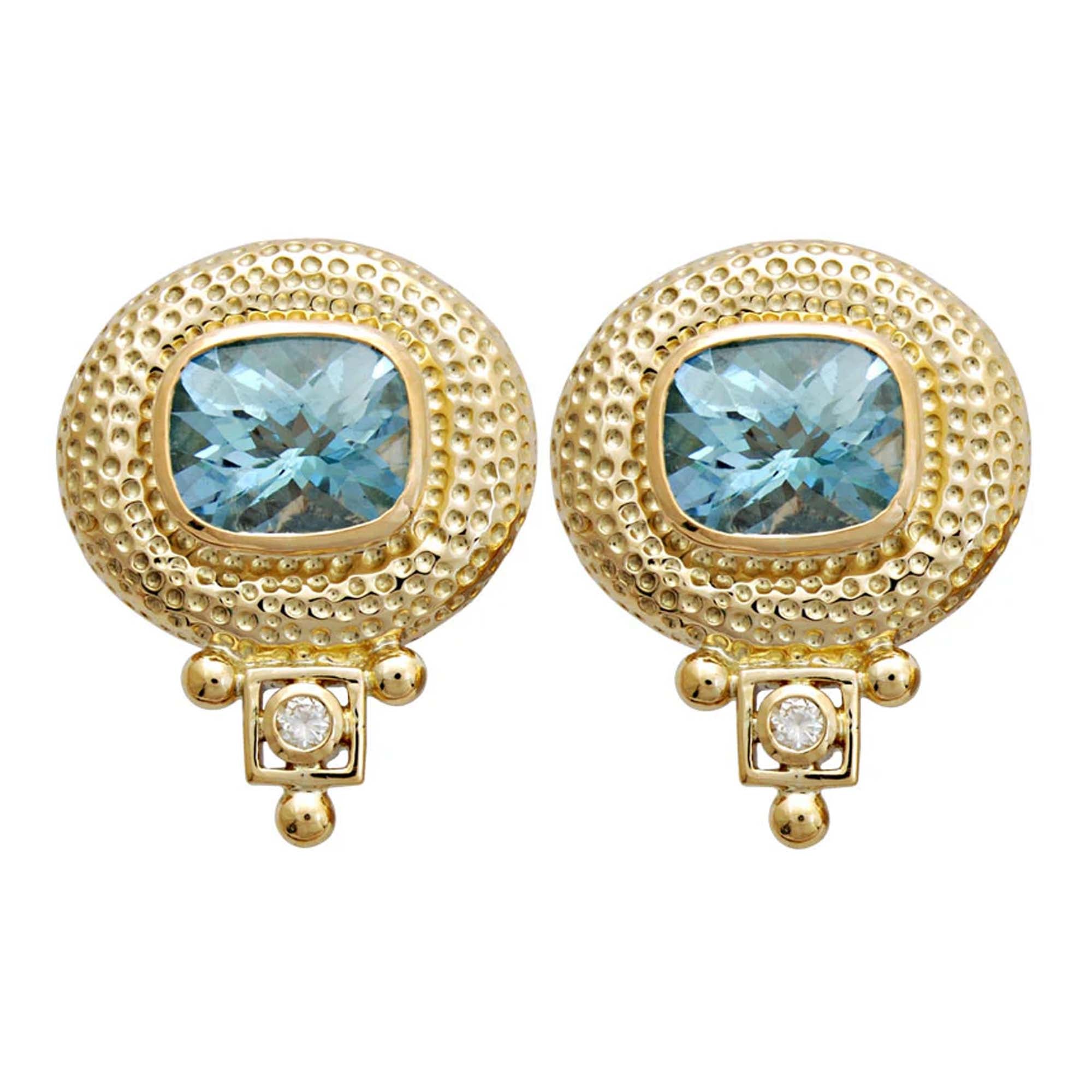 Earrings - Blue Topaz and Diamond | Singhvi Jewels