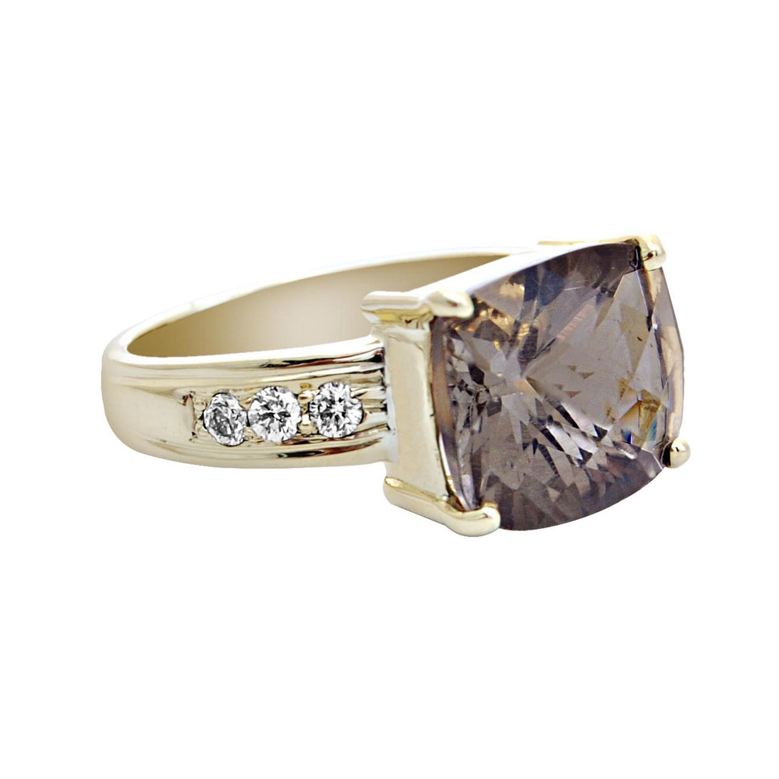 Ring - Smokey Quartz and Diamond | Singhvi Jewels