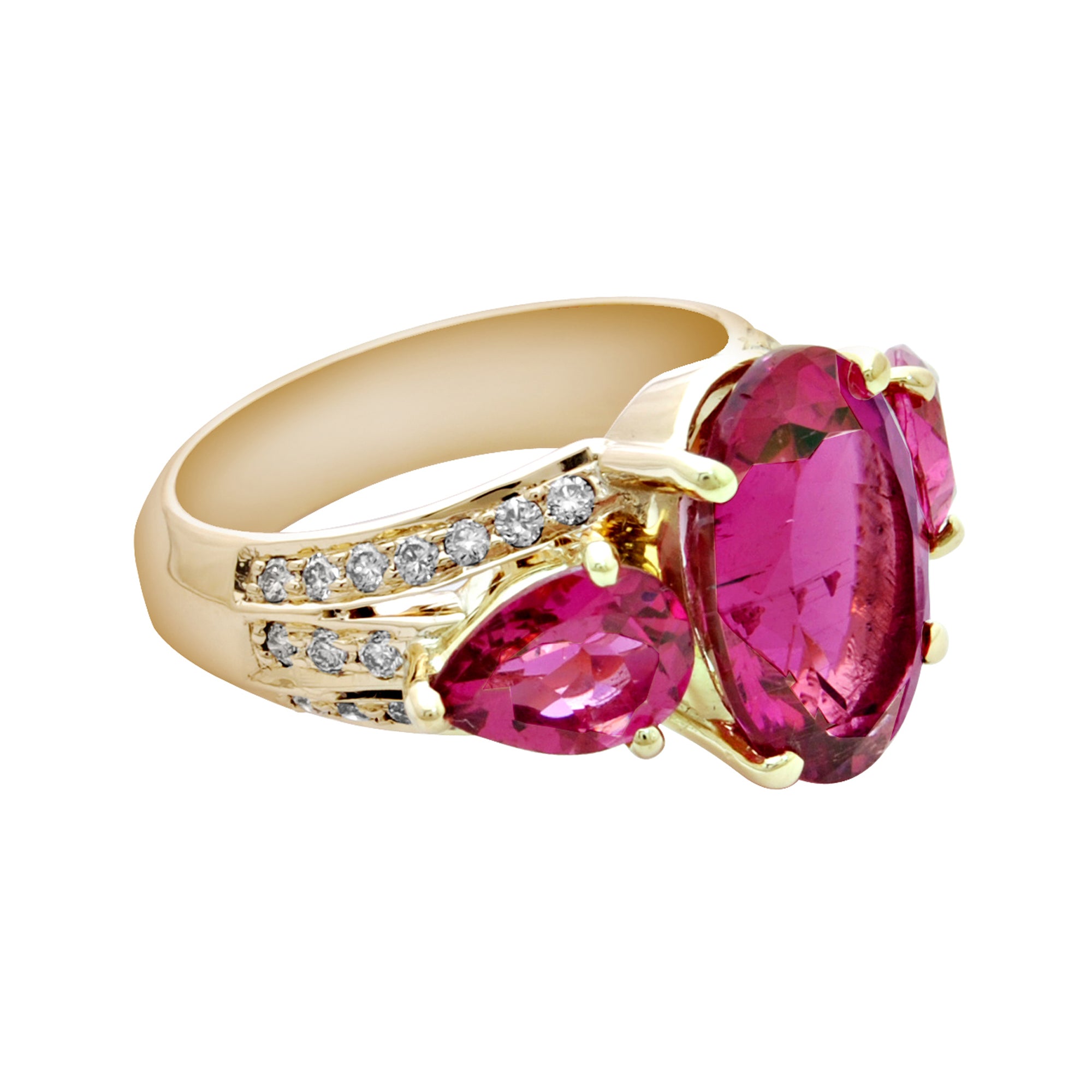 Ring-Rubellite and Diamond (1795G) | Singhvi Jewels