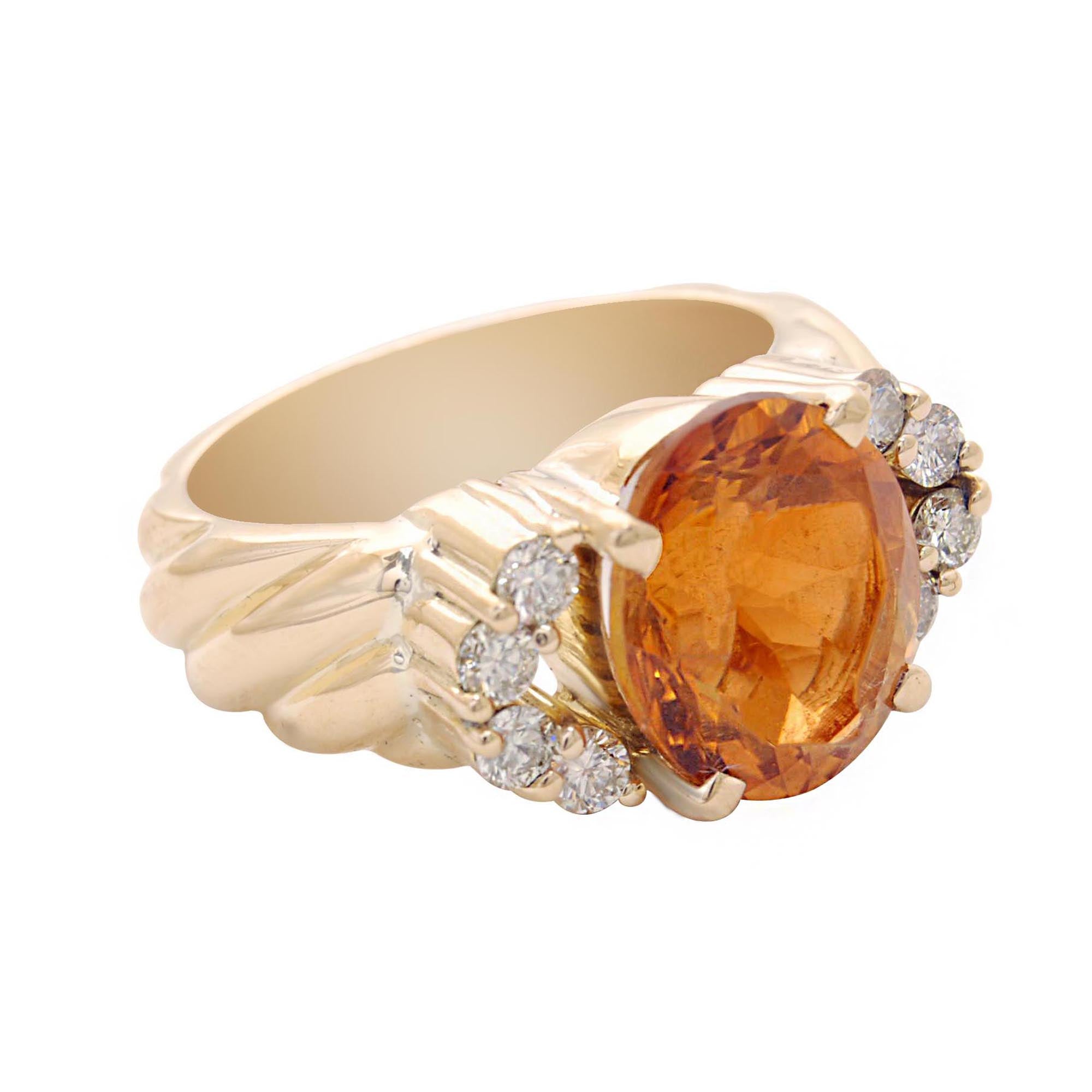 Ring-Citrine and Diamond (1796H) | Singhvi Jewels
