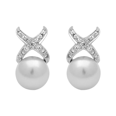 Earrings - South Sea Pearl And Diamond