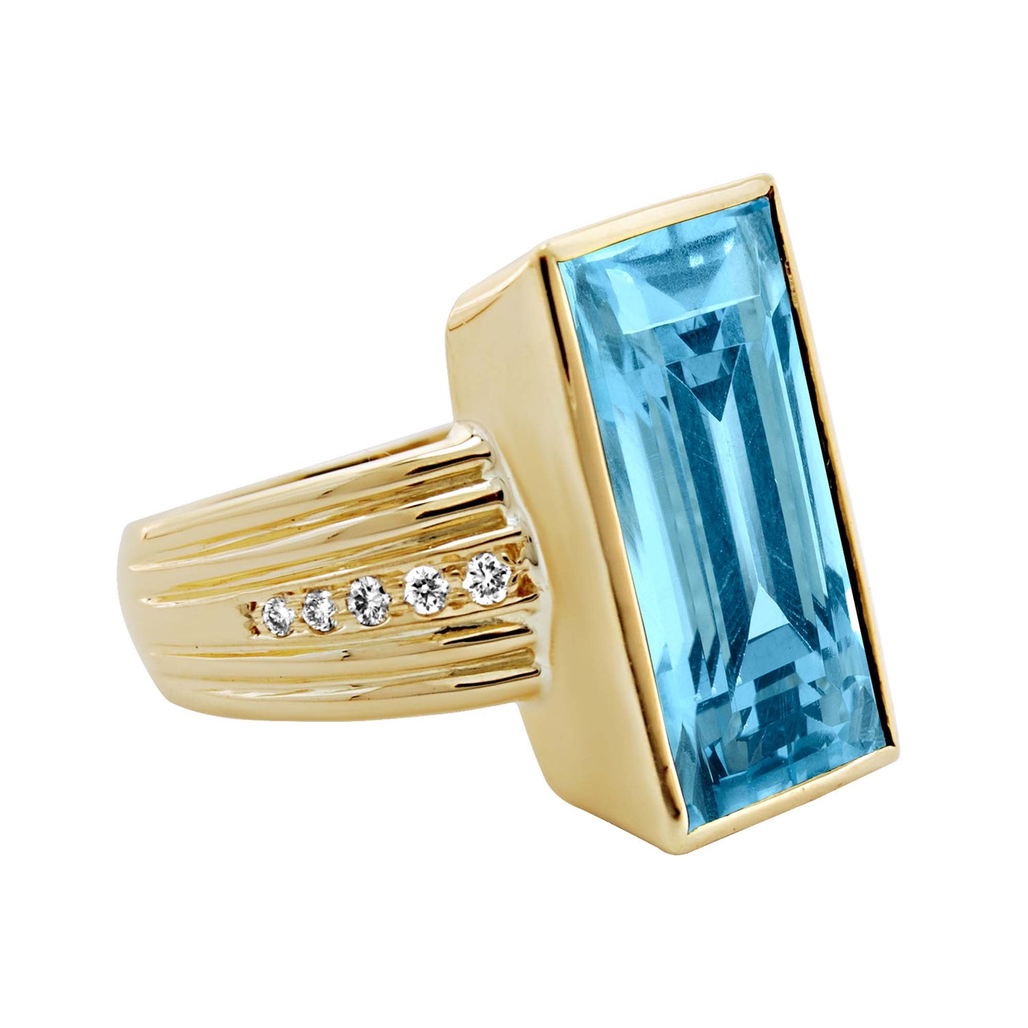 Ring - Blue Topaz And Diamond