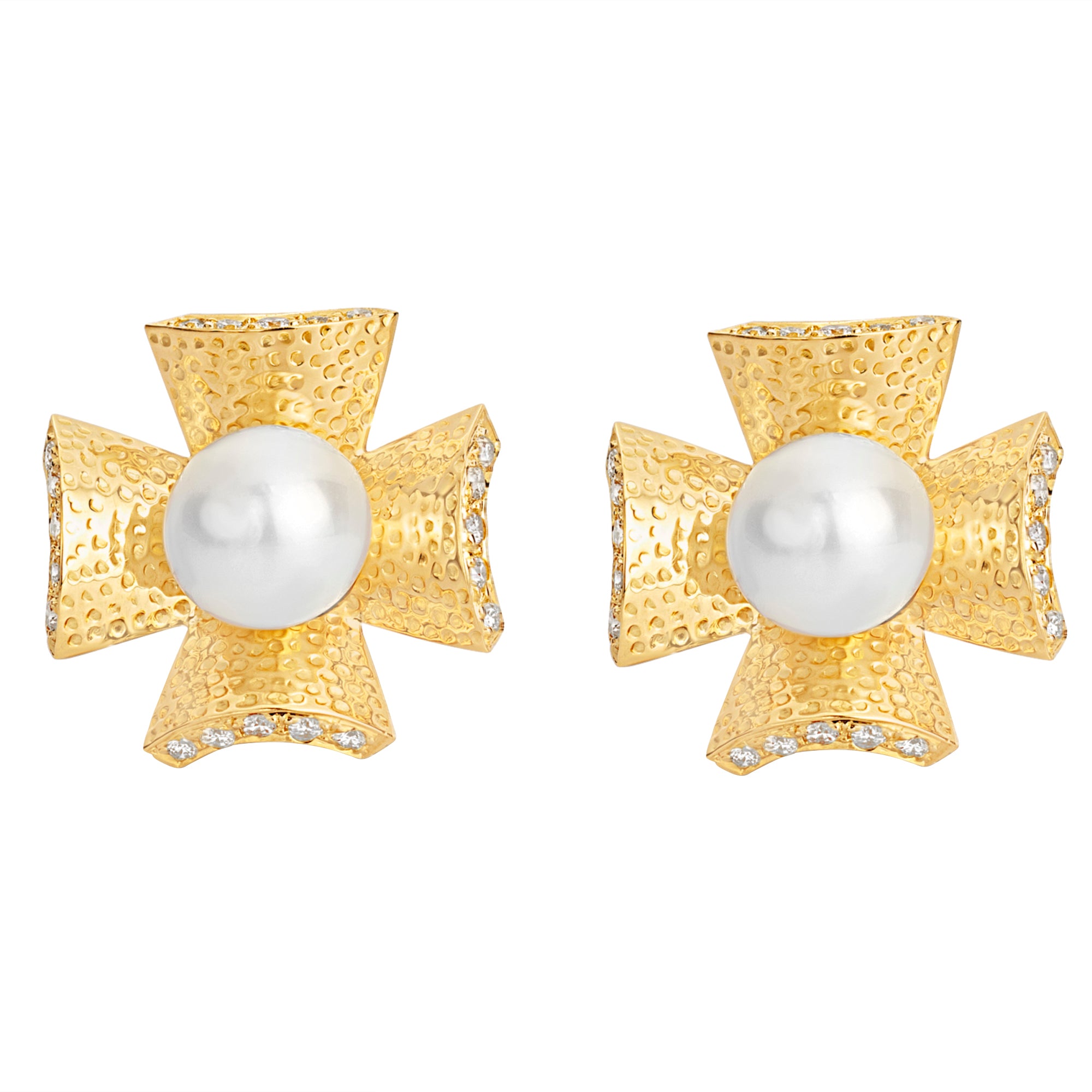 Earrings- Pearl And Diamond