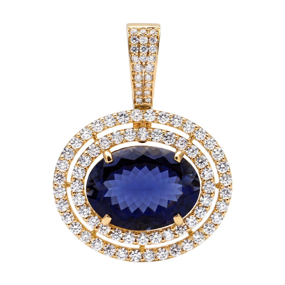Pendant - Iolite And Diamond | Singhvi Jewels