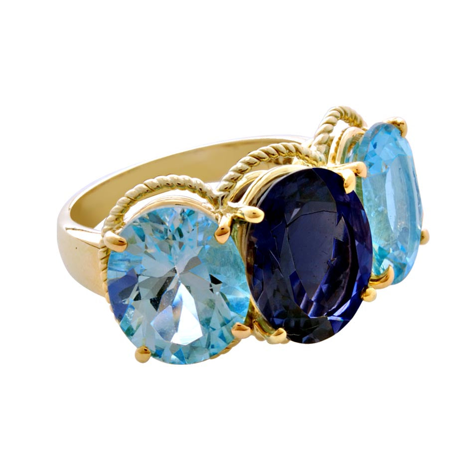 Ring - Blue Topaz and Iolite | Singhvi Jewels
