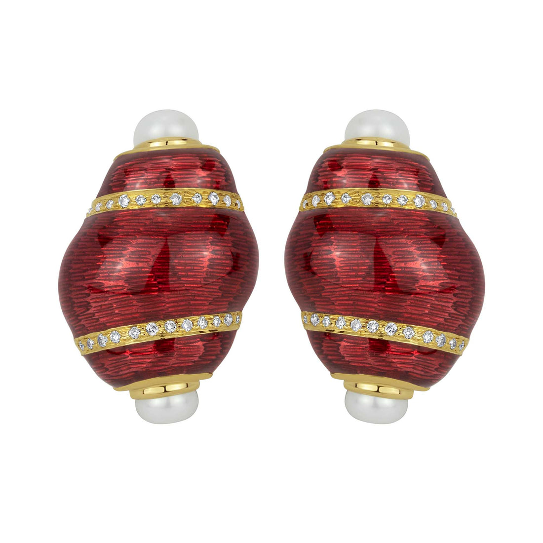Earrings - Pearl and Diamond (Enamel) | Singhvi Jewels