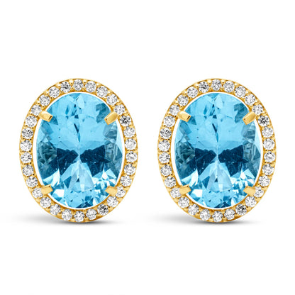 Earrings - Blue Topaz And Diamond | Singhvi Jewels