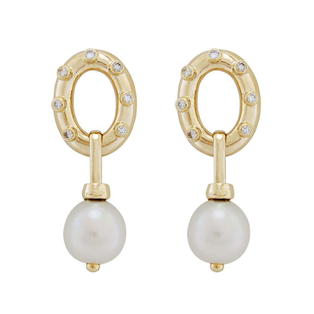 Earrings - Pearl And Diamond