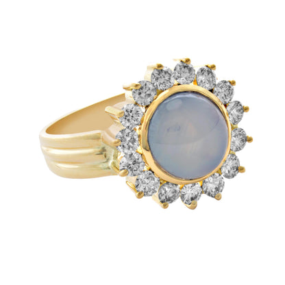 Ring- Blue Sapphire And Diamond (1916E) | Singhvi Jewels