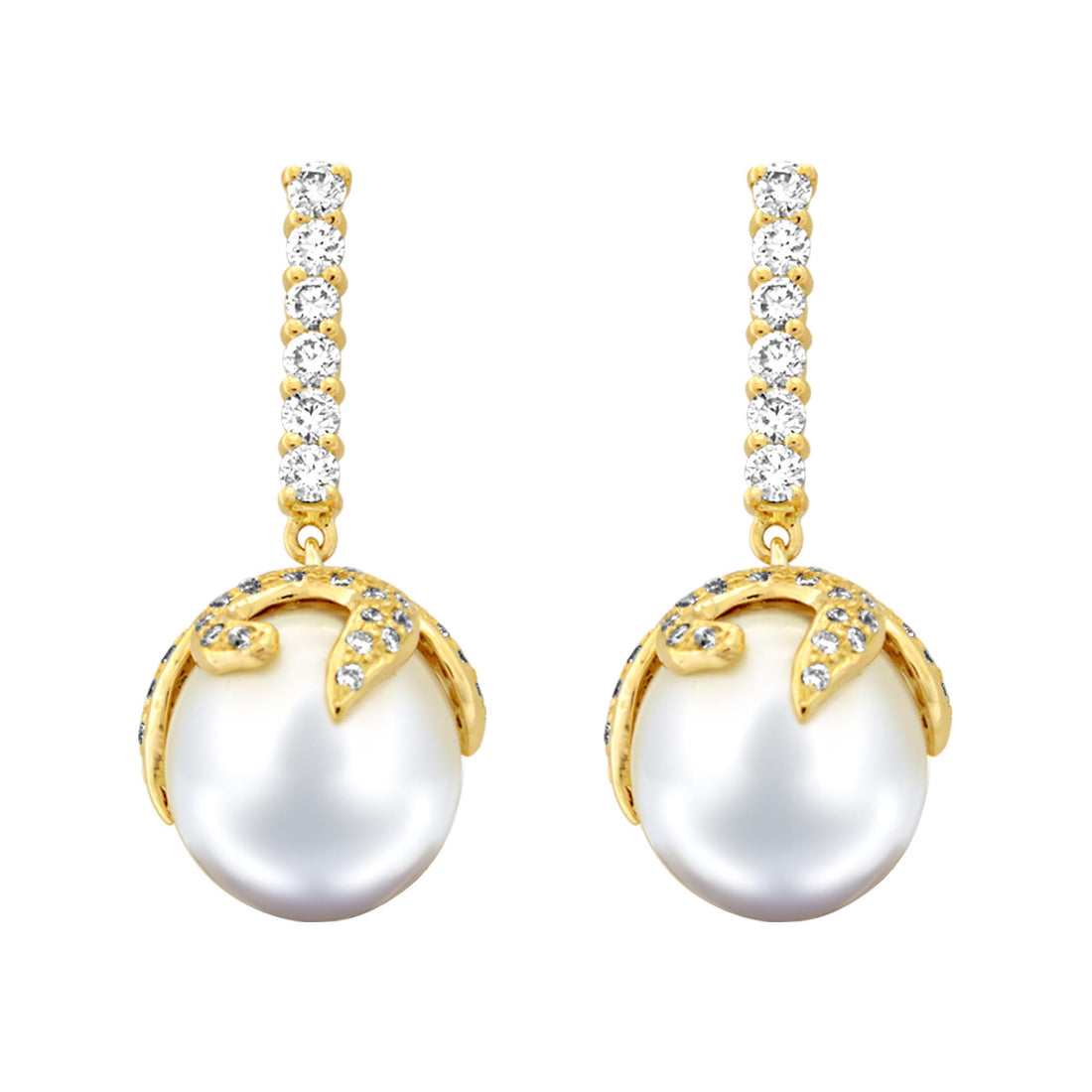 Earrings - Pearl And Diamond