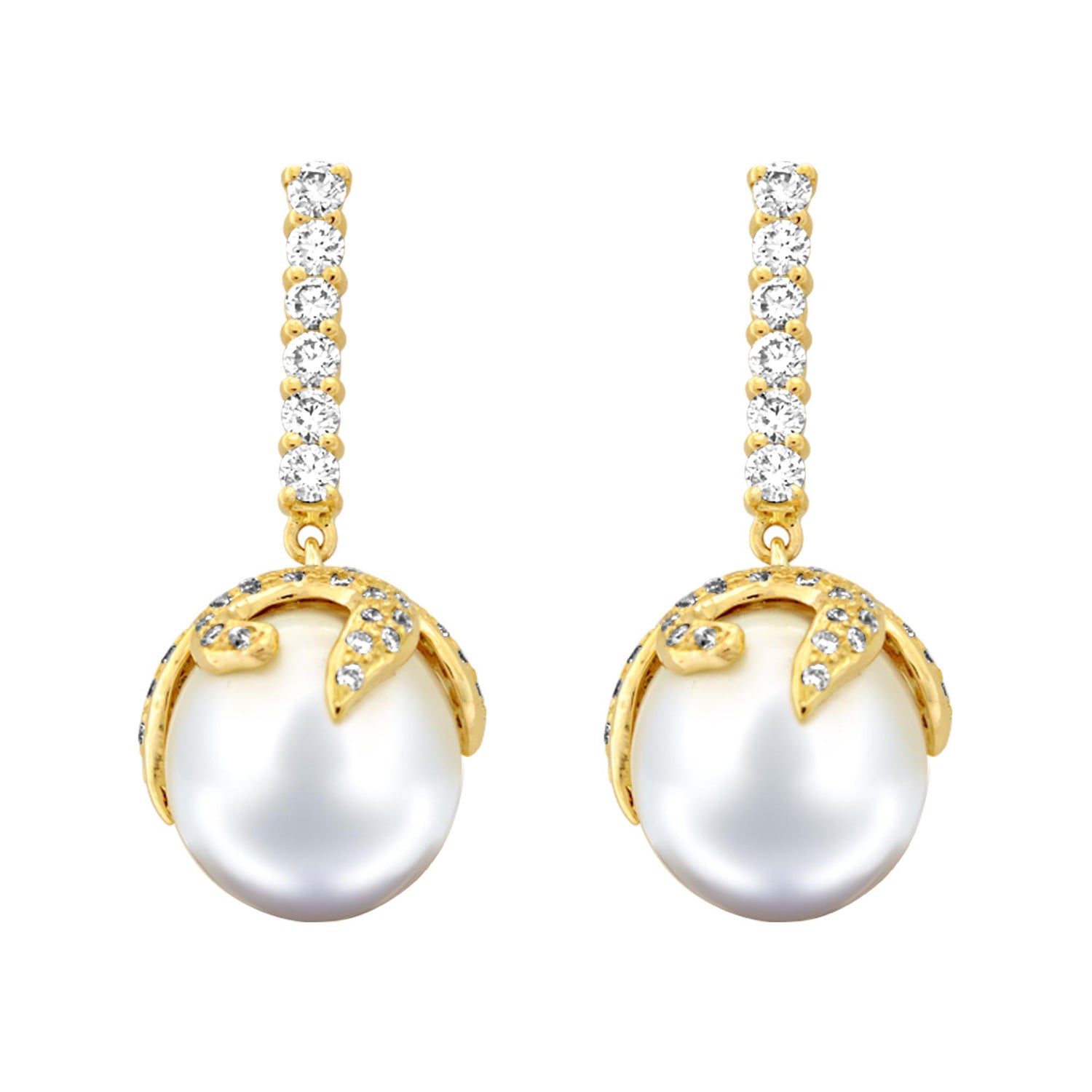 Earrings - Pearl And Diamond