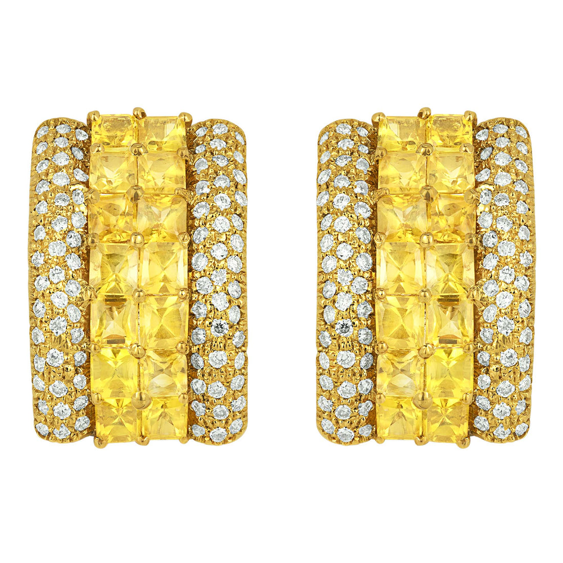Earrings - Yellow Sapphire and Diamond | Singhvi Jewels