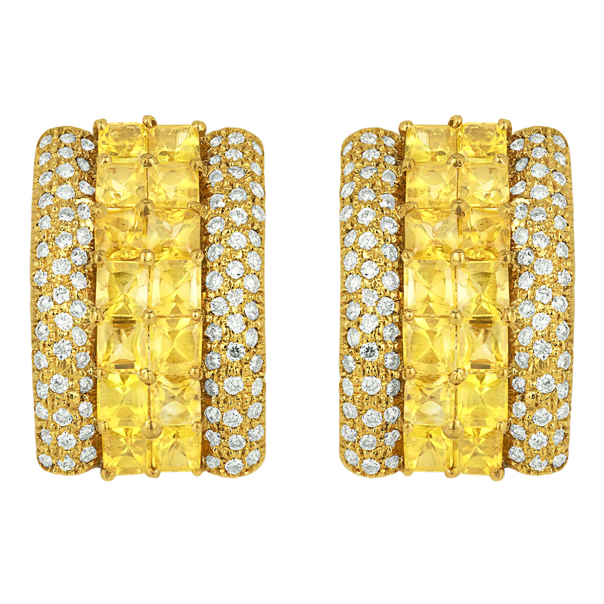 Earrings - Yellow Sapphire and Diamond | Singhvi Jewels