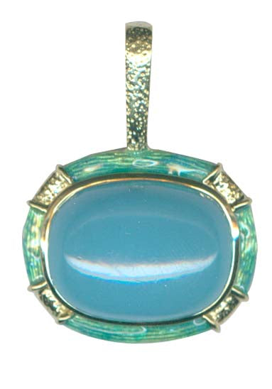 Repair - Pendant - Chalcedony (Enamel) (1947G) in 18K Gold
