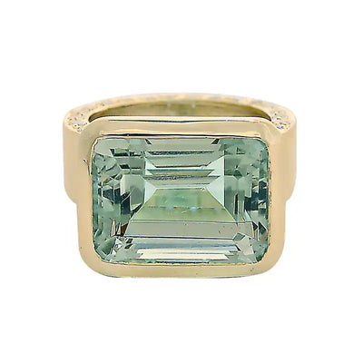 Ring - Green Quartz And Diamond
