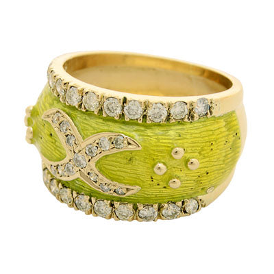 Repair - Ring - Diamond (Enamel) in 18K Gold (1962C)