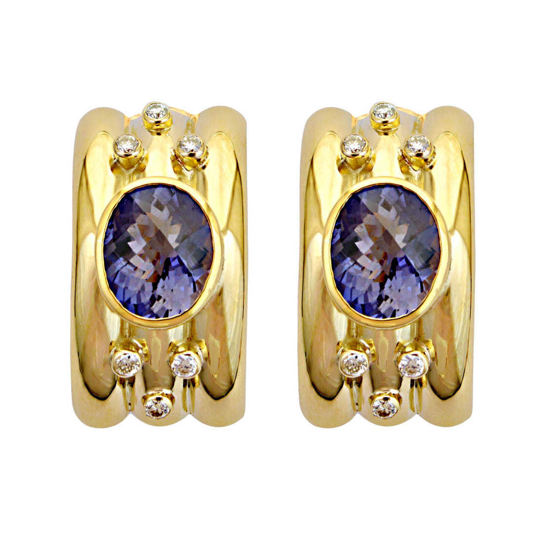 Earrings - Iolite and Diamond | Singhvi Jewels