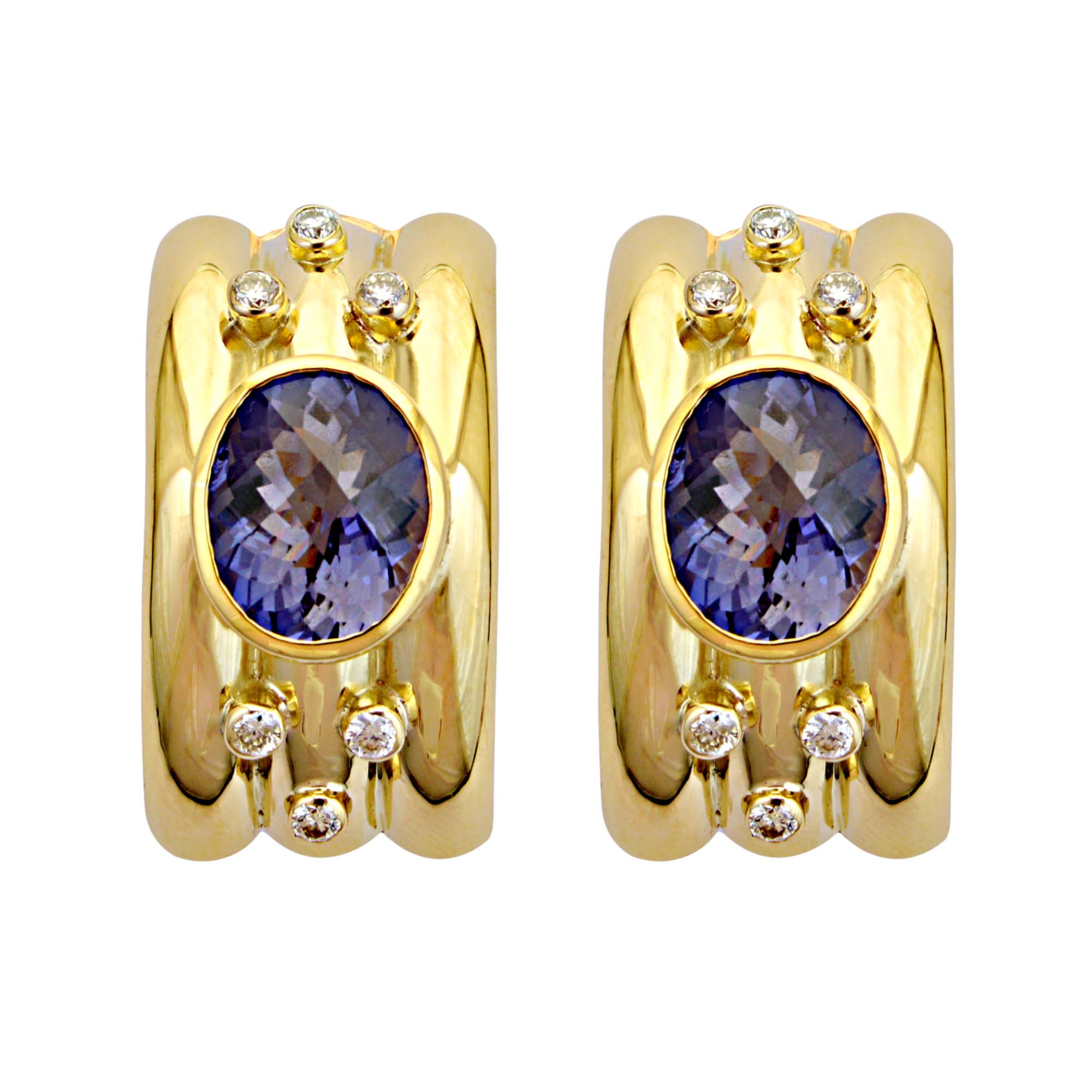 Earrings - Iolite and Diamond | Singhvi Jewels