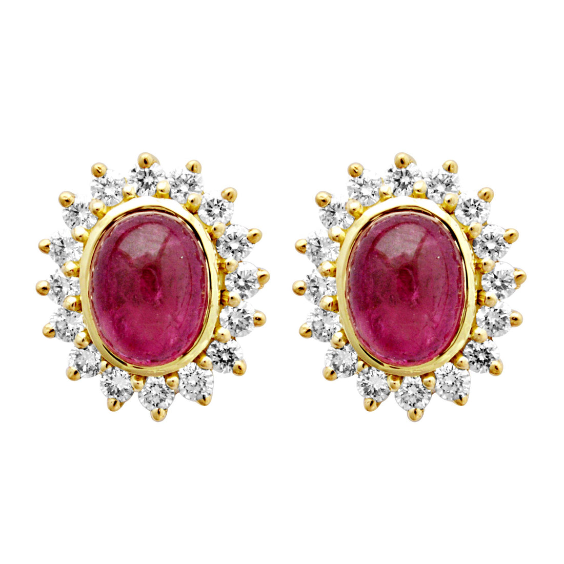 Earrings - Rubellite And Diamond