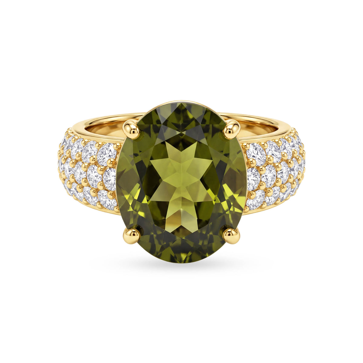 Ring - Peridot And Diamond | Singhvi Jewels