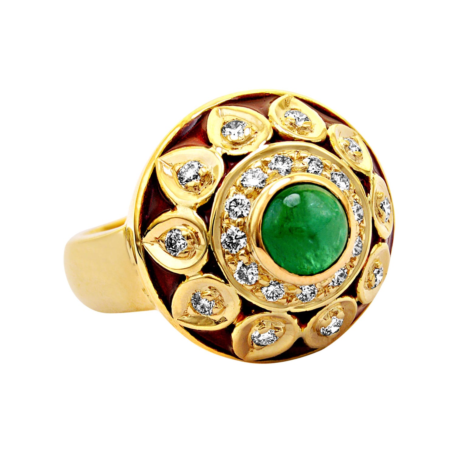 Ring - Emerald And Diamond (Enamel)