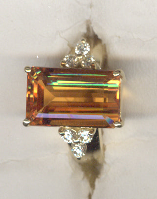 Repair - Ring Citrine and Diamond in 18K Gold (2092D) | Singhvi Jewels