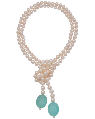 Repair - Lariat - Chalcedony and Fresh Water Pearls (2096B)