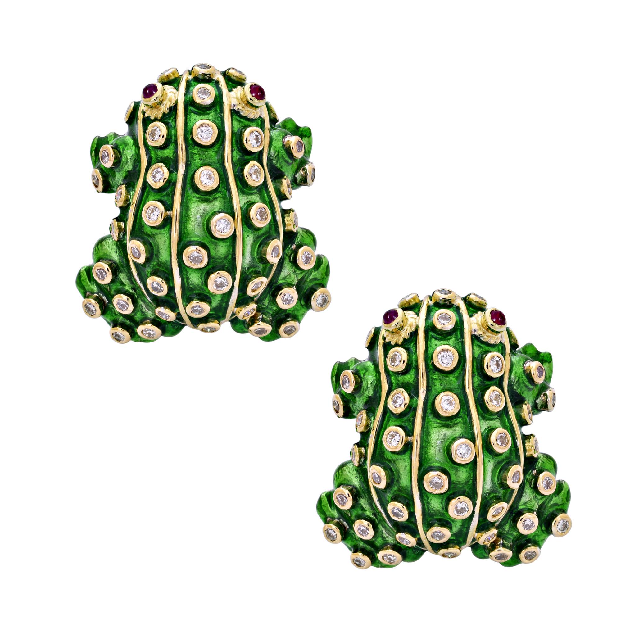 Earrings- Ruby and Diamond (Enamel) | Singhvi Jewels