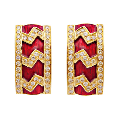 Earrings-Diamond (Enamel)  (2106I)