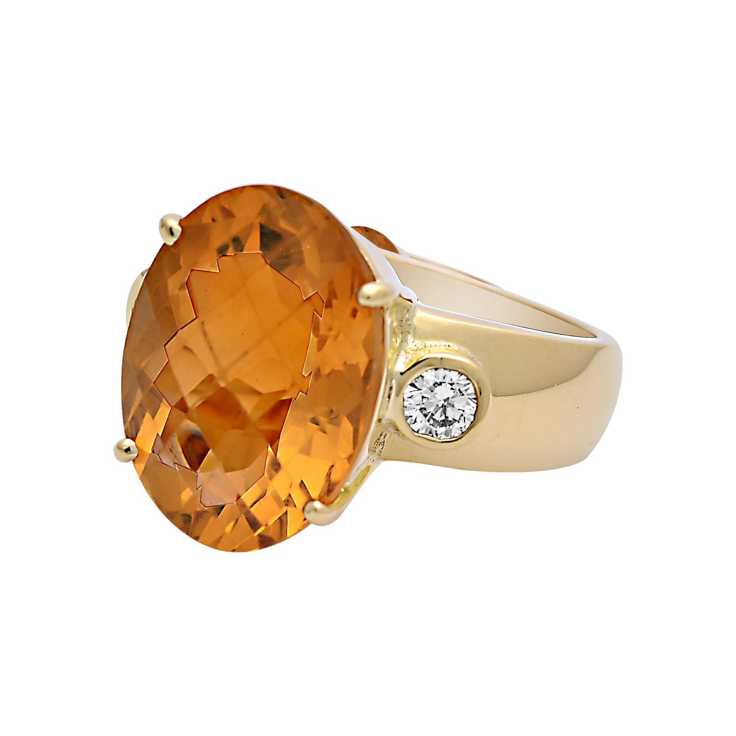 Ring-Citrine and Diamond (2115B) | Singhvi Jewels