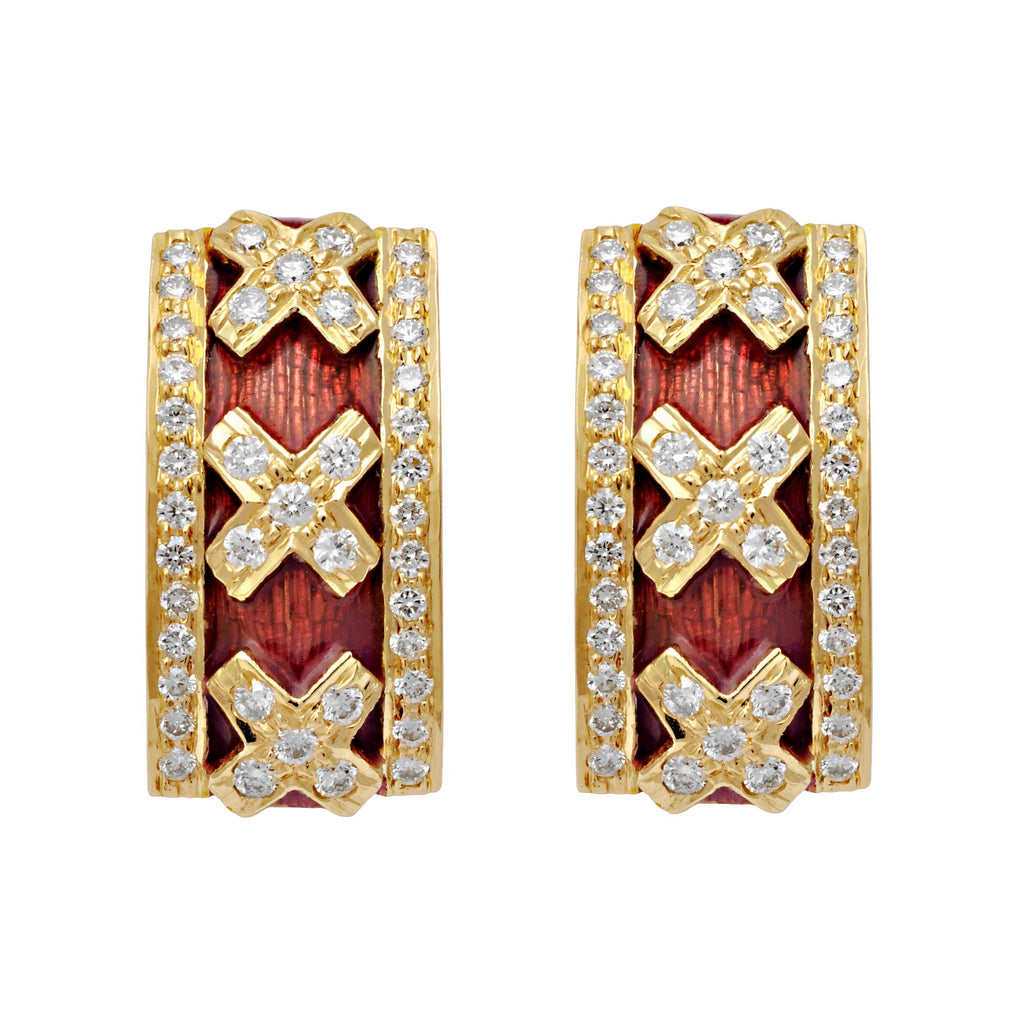 Earrings-Diamond (Enamel)