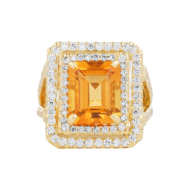 Ring - Citrine and Diamond (2221L) | Singhvi Jewels