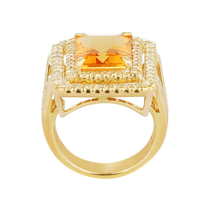 Ring - Citrine and Diamond (2221L) | Singhvi Jewels