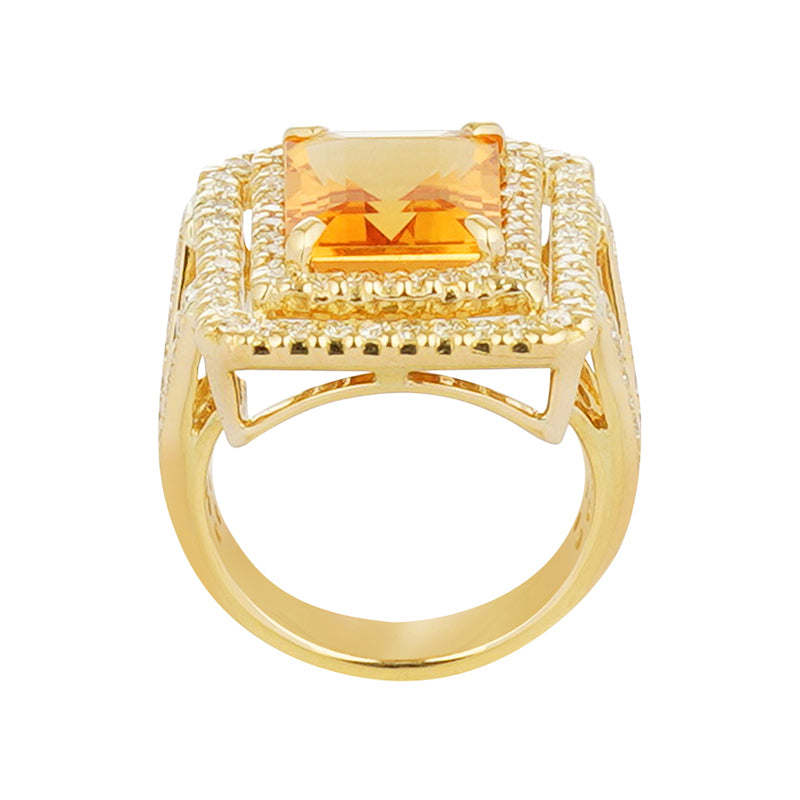 Ring - Citrine and Diamond (2221L)