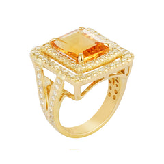 Ring - Citrine and Diamond (2221L)