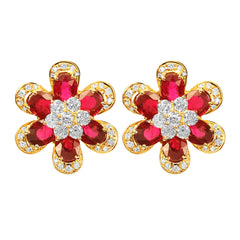 Earrings - Ruby and Diamond