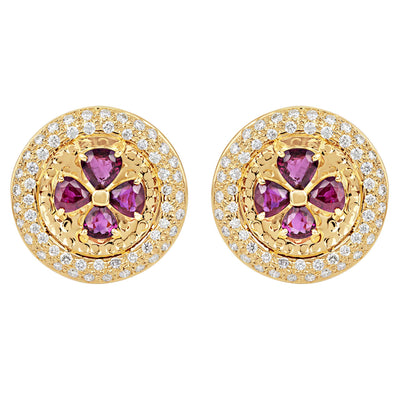Earrings - Ruby And Diamond