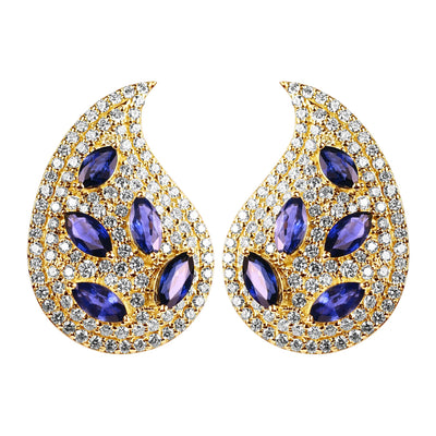 Earrings - Blue Sapphire And Diamond