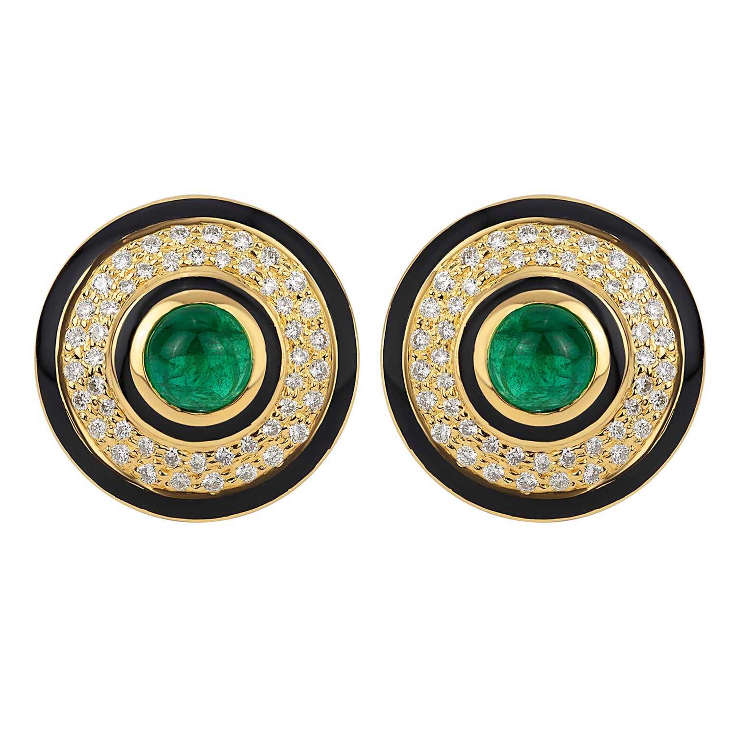 Earrings - Emerald and Diamond (Enamel) | Singhvi Jewels