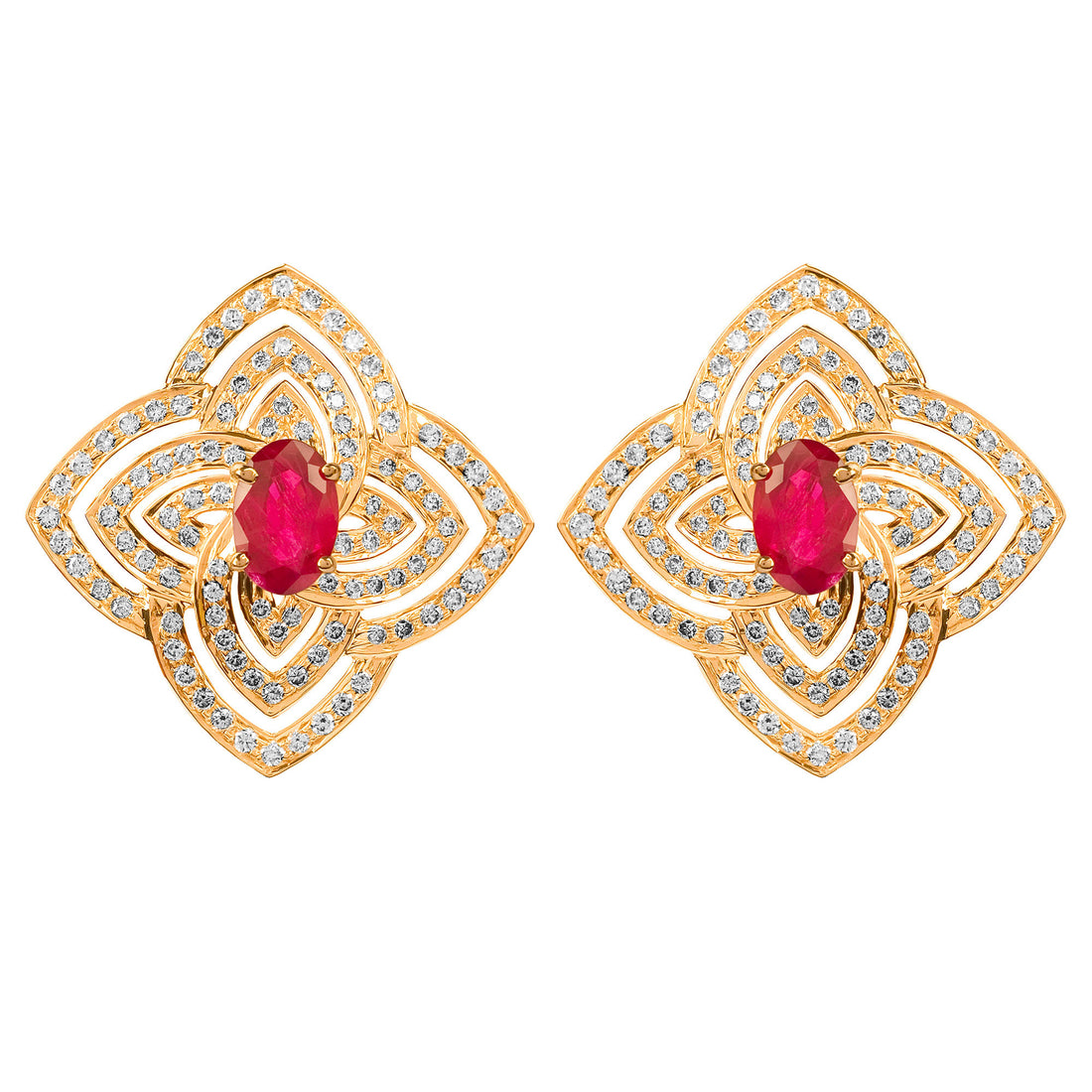 Earrings - Ruby and Diamond | Singhvi Jewels
