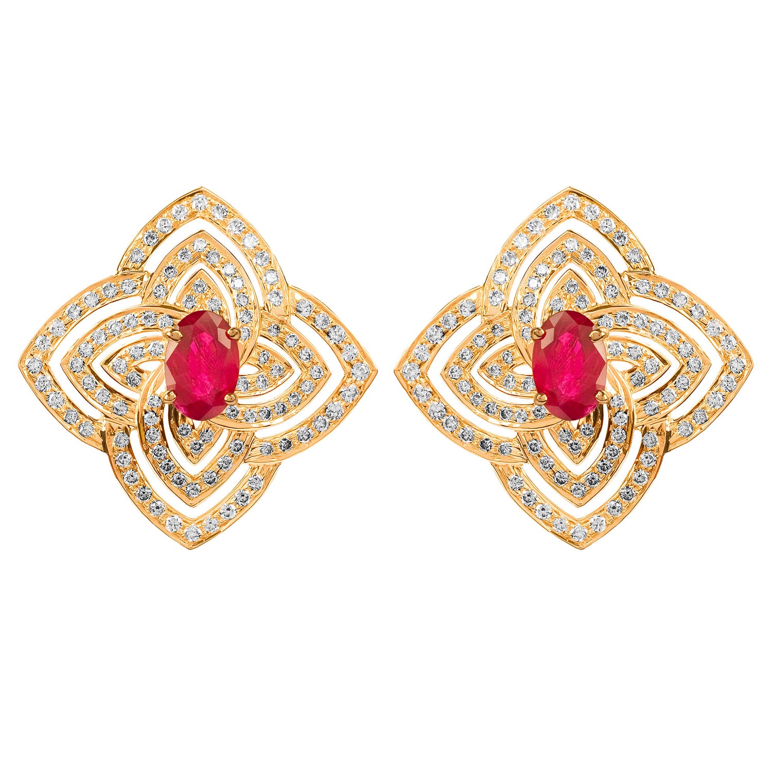 Earrings - Ruby and Diamond | Singhvi Jewels