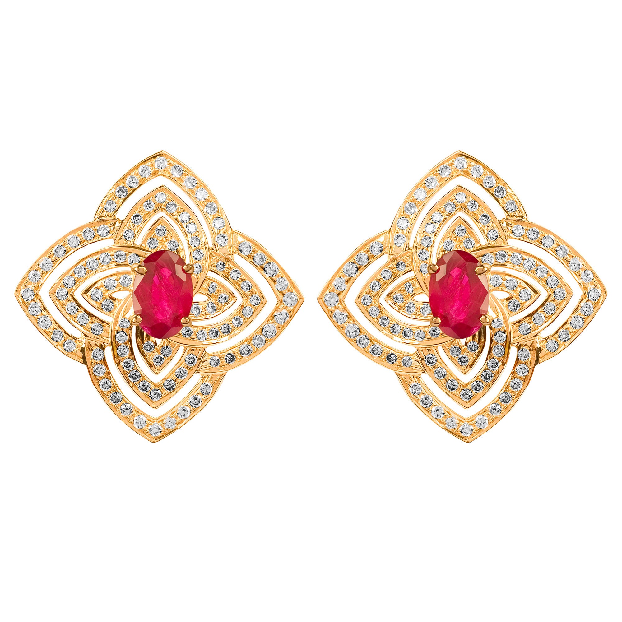 Earrings - Ruby and Diamond | Singhvi Jewels