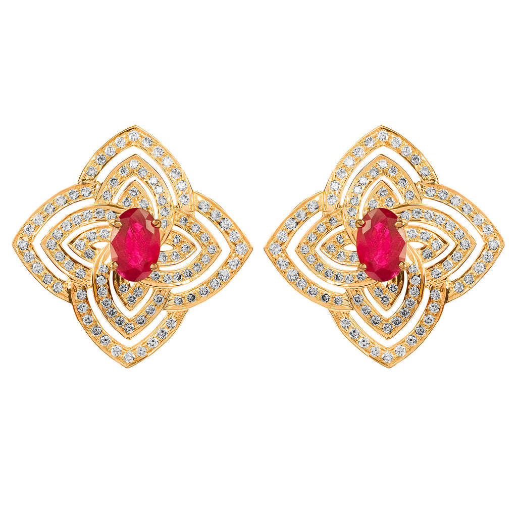 Earrings - Ruby & Diamond